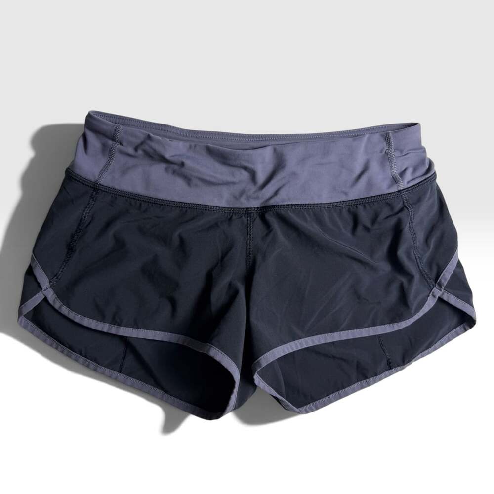 Lululemon Run Speed Shorts 2.5” Size 4 Heathered Slate Deep Coal Low Rise